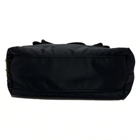 Auth PRADA Logo Jacquard - Black Nylon Handbag - Picture 5 of 9